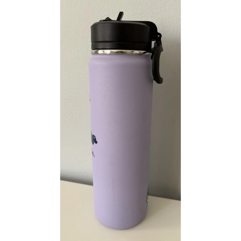 Life Is Good 24 oz Stainless Steel Tumbler Flip Straw Purple NAMASTE Yoga